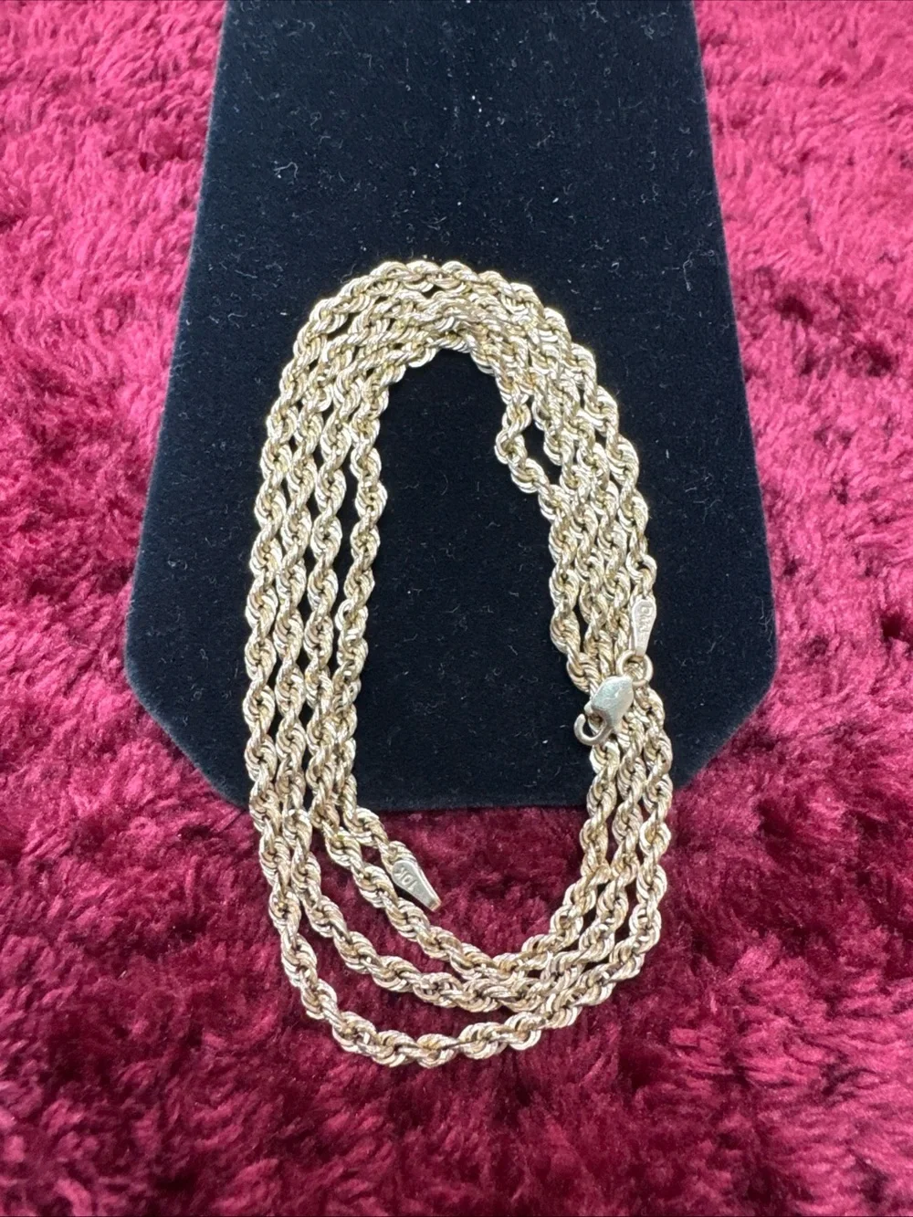10K Yellow Gold Rope Chain Necklace 25” 3mm 3.5g Lobster Clasp Repaired